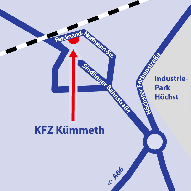 Anfahrtskarte zu KFZ K&uuml;mmeth
